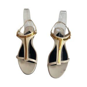 Tom Ford off white leather T strap sandals size 38